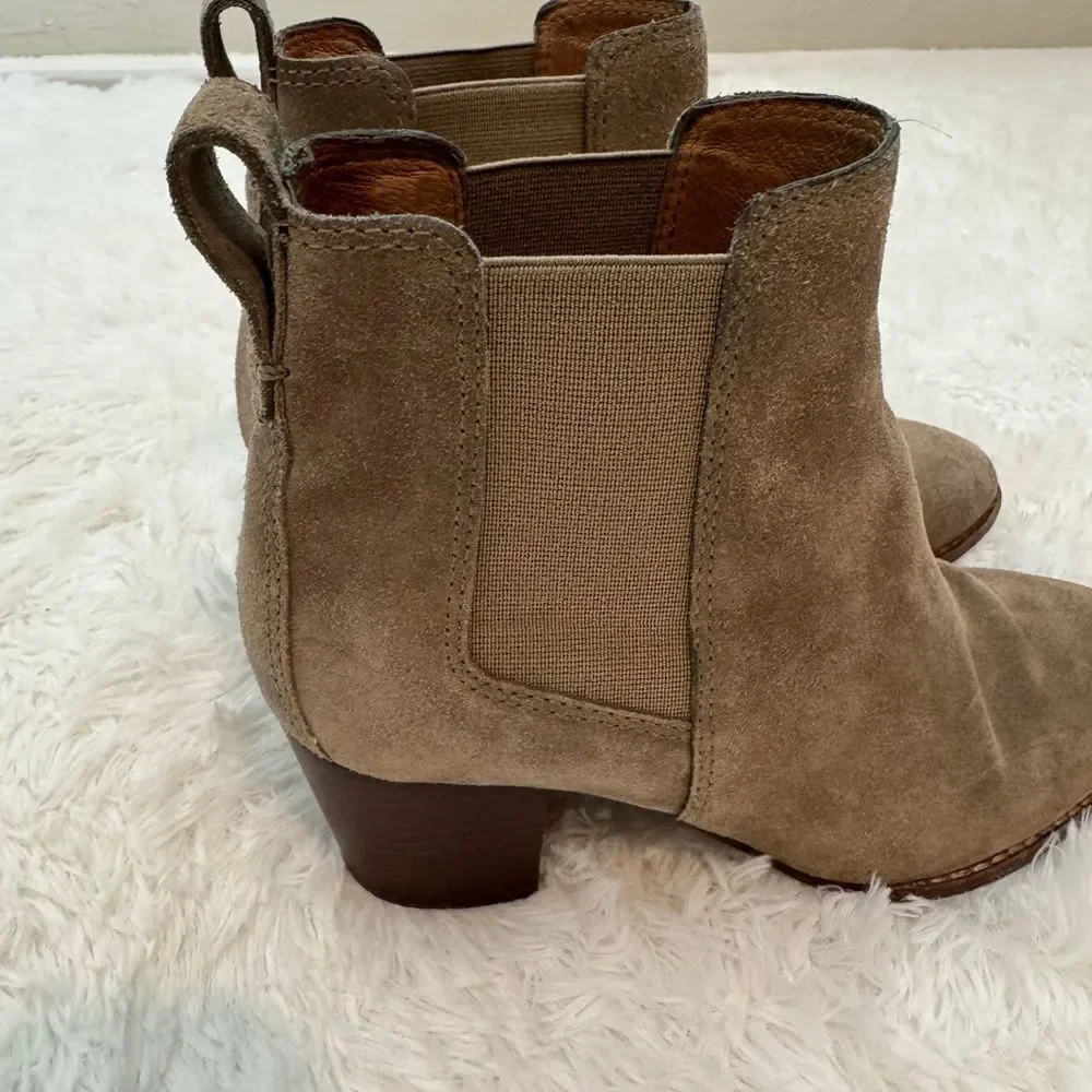 Madewell The Regan Suede in Wet Pebble Ankle Boots Size 6.5 - Picture 4 of 10